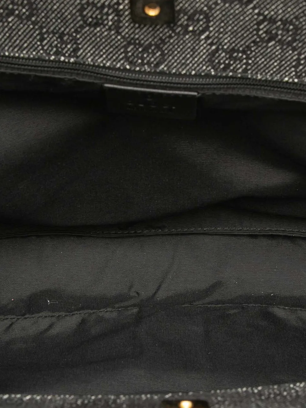 Pre-owned Gucci 2000-2015 Gg Denim Shoulder Bag In Gray