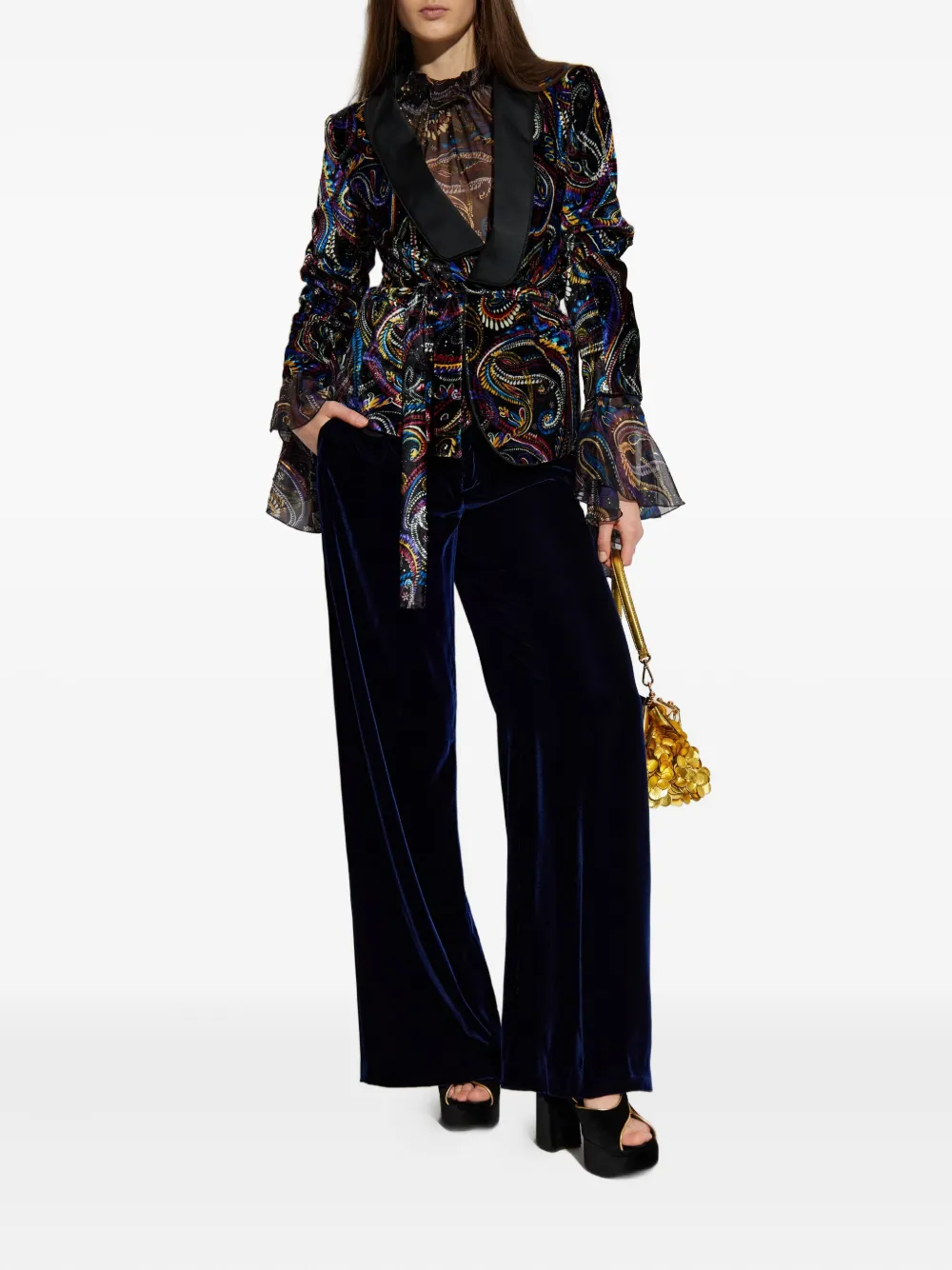 ETRO Broek met textuur - Blauw