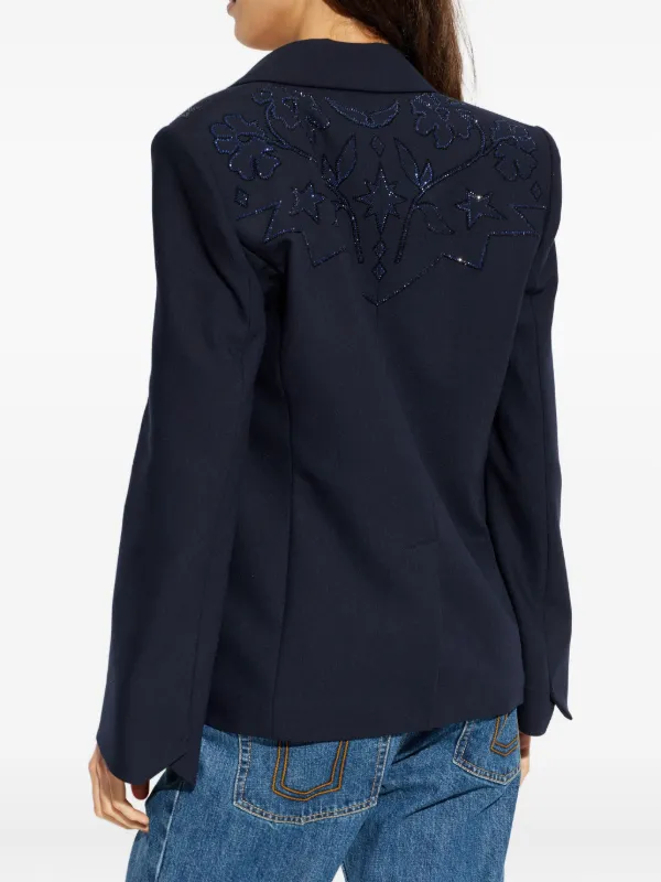 極美品 Zadig&Voltaire 花と蝶ラインストーンジャケット Zadig&Voltaire ラインストーントリム ジャケット | ブルー | FARFETCH JP