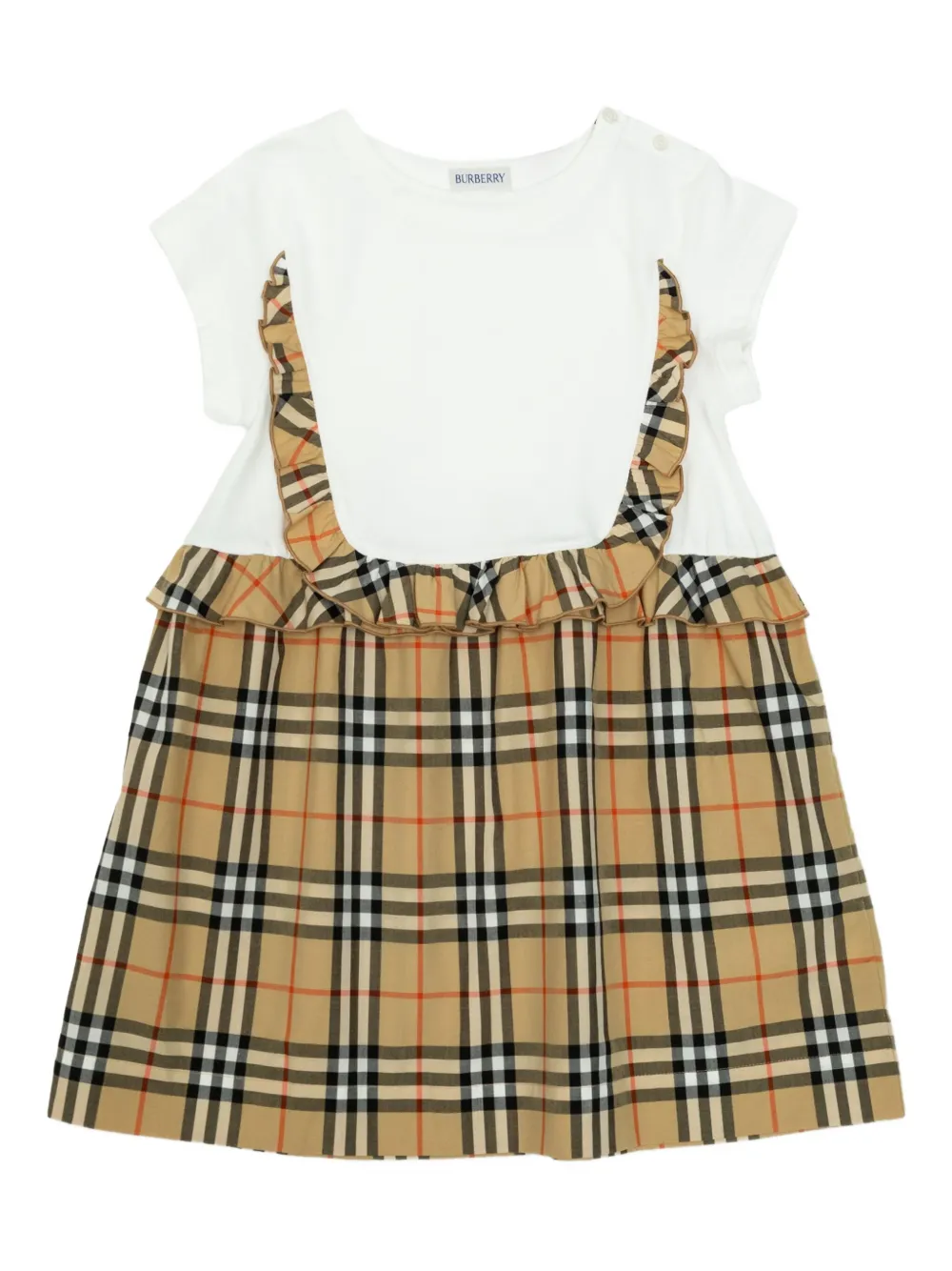 Burberry Kids check-pattern dress - Bianco