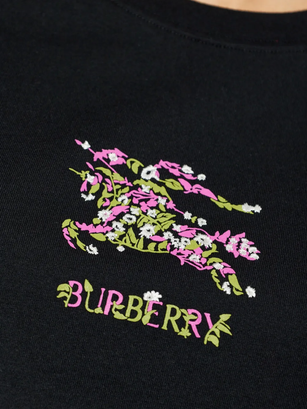 Burberry T-shirt met bloemenprint Zwart