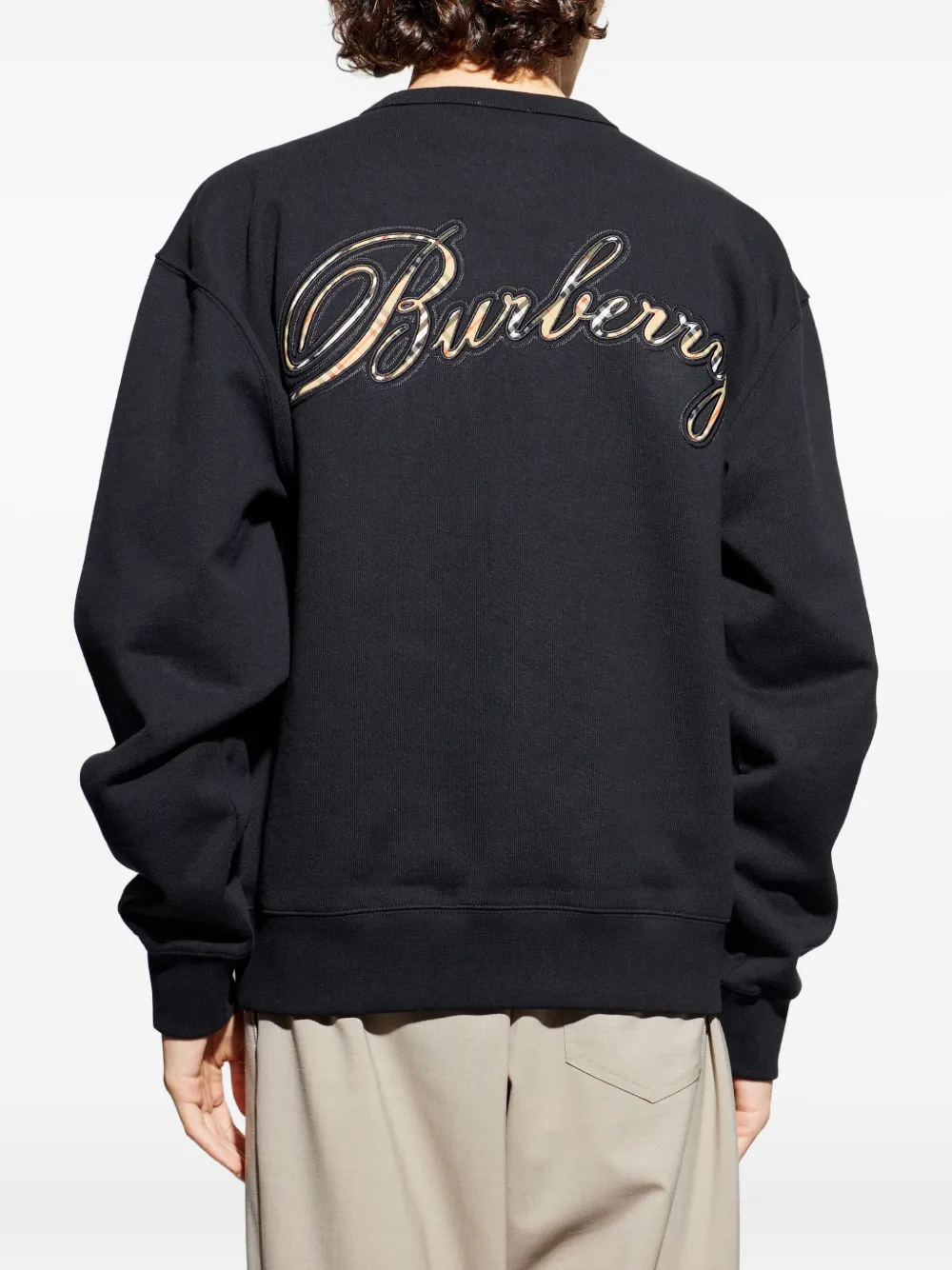 Burberry Sweater met logo Zwart