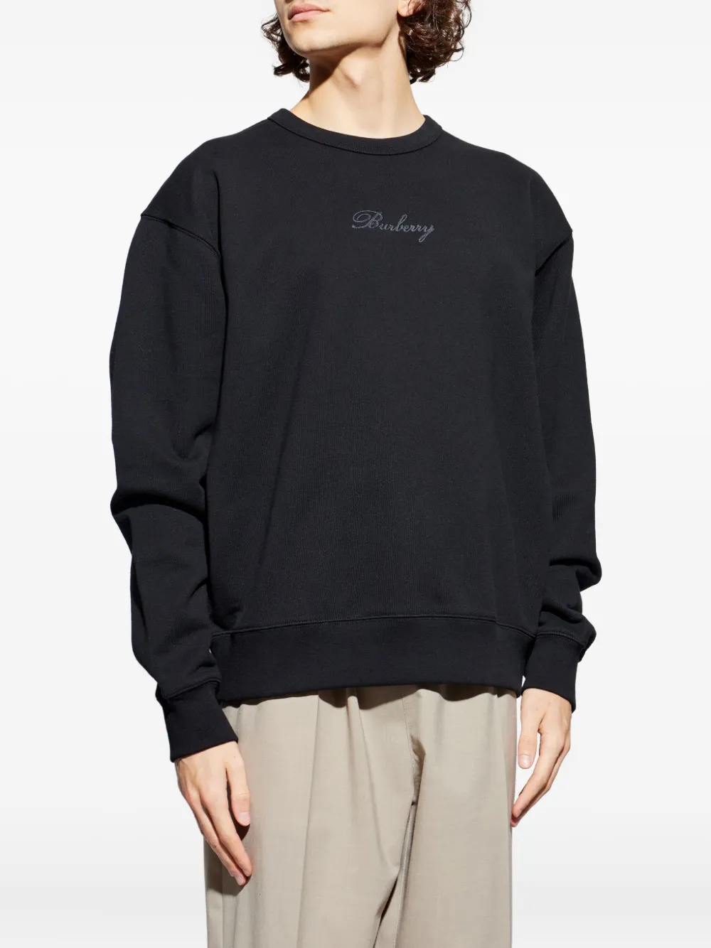 Burberry Sweater met logo Zwart