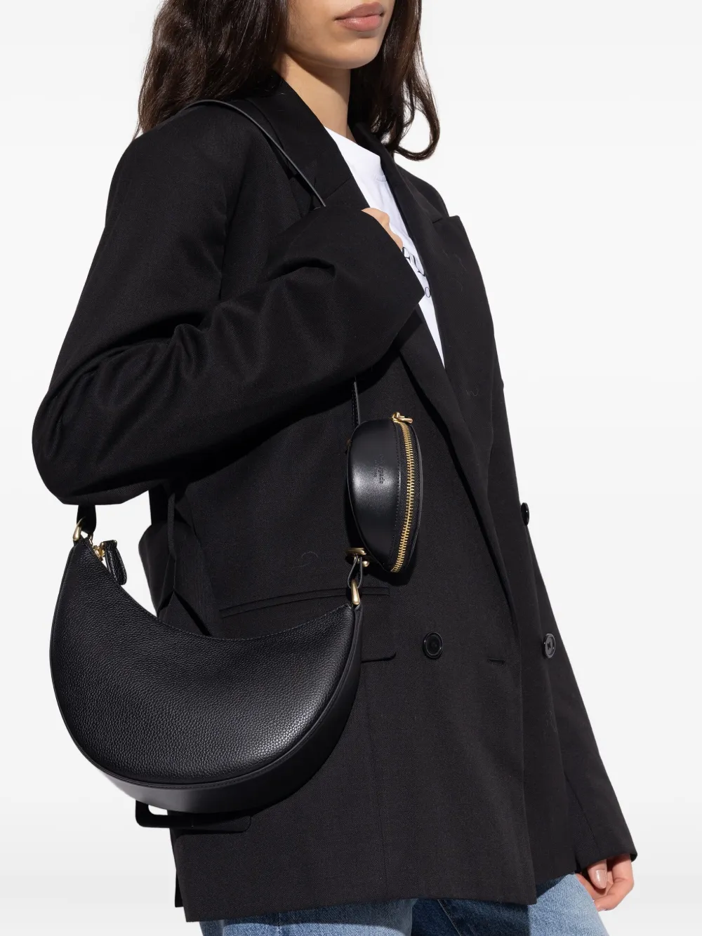 Kate Spade Duo zip-leather shoulder bag - Zwart