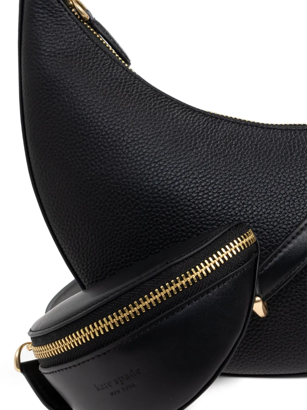 Kate Spade Duo leren schoudertas met rits Zwart