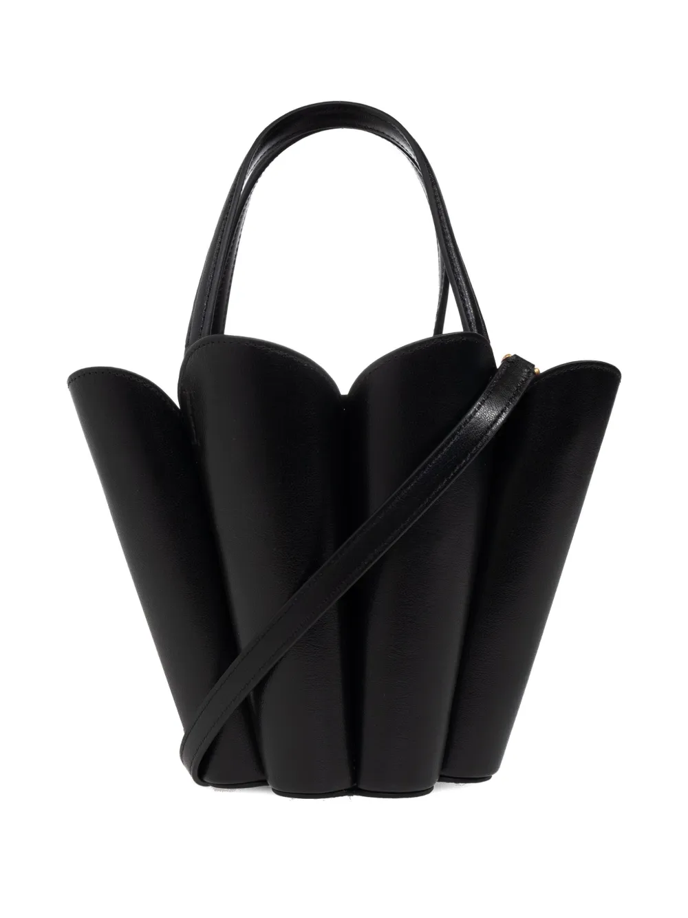 Kate Spade Spade Flower Scalloped Bucket Bag In Black