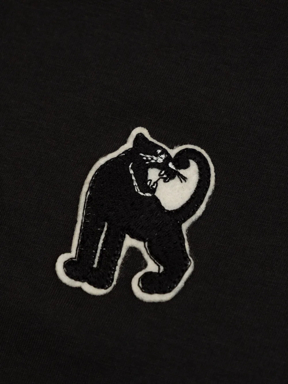 Mini Rodini Panther Patch Crew-neck T-shirt In Black