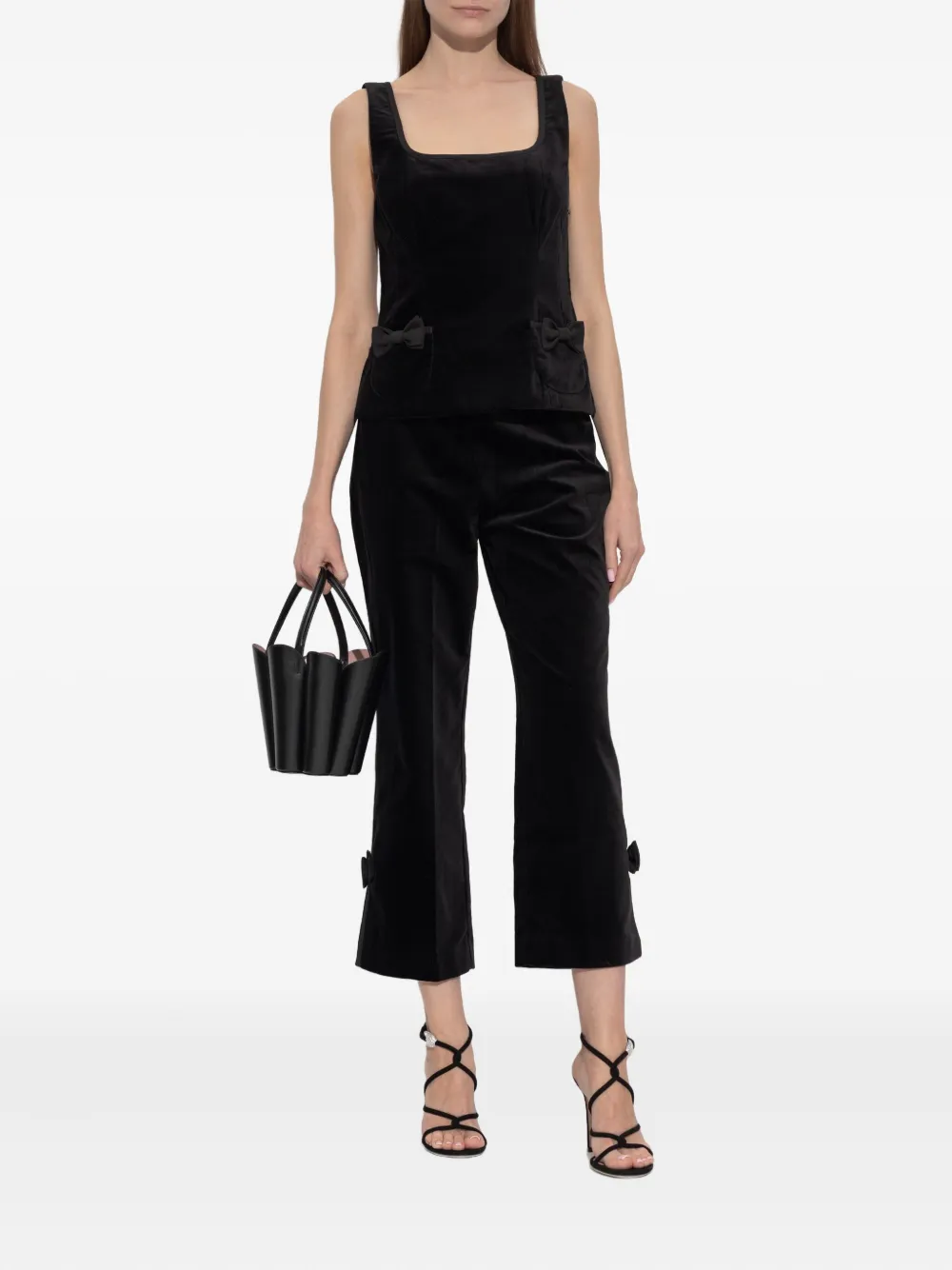 Posse Quincy broek met strikdetail - Zwart