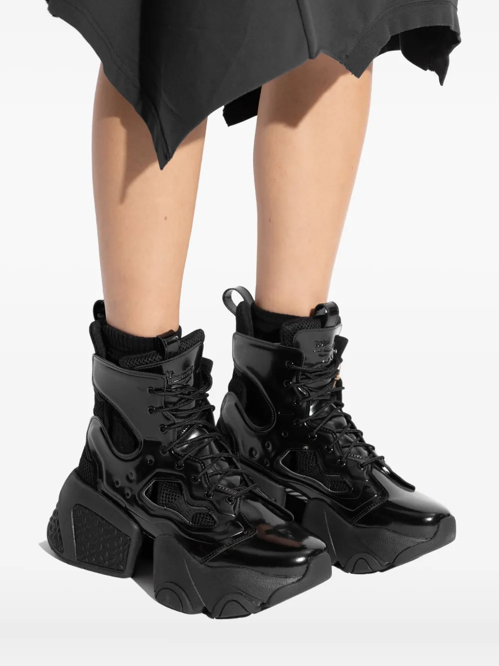 Noir Kei Ninomiya x Comme des Garçons cut-out platform sneakers Zwart