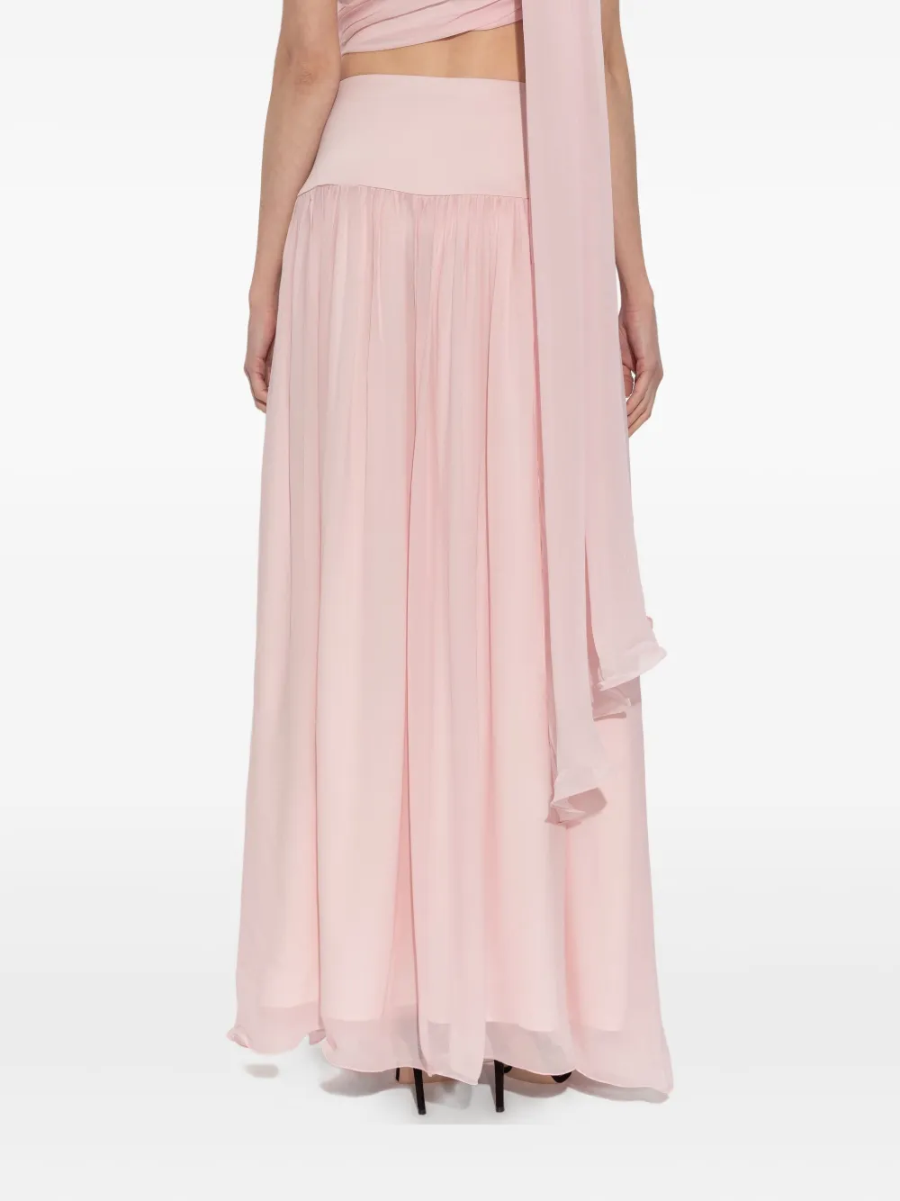 Posse Solene Gathered Maxi Skirt In Pink