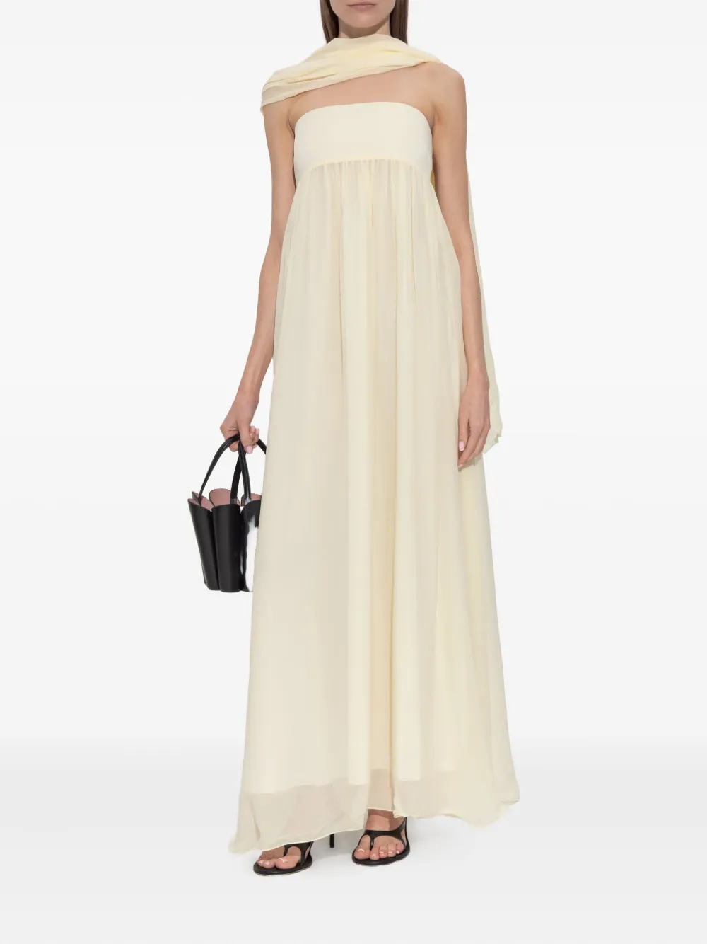 Posse Solene strapless maxi-jurk - Geel