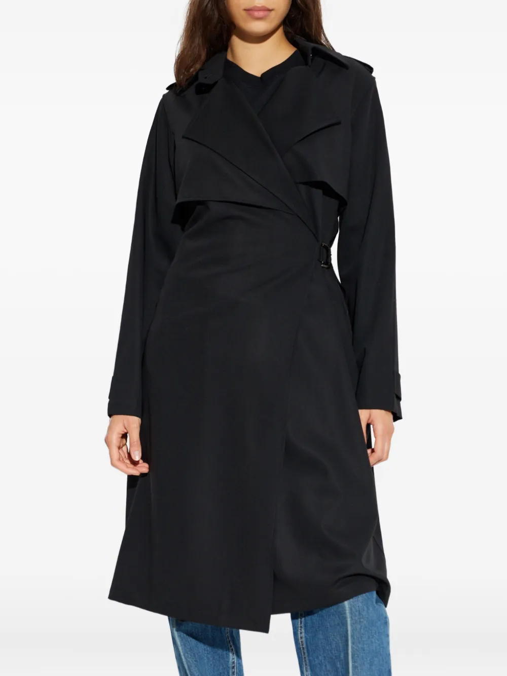 Burberry Belted Wrap Dress In Black