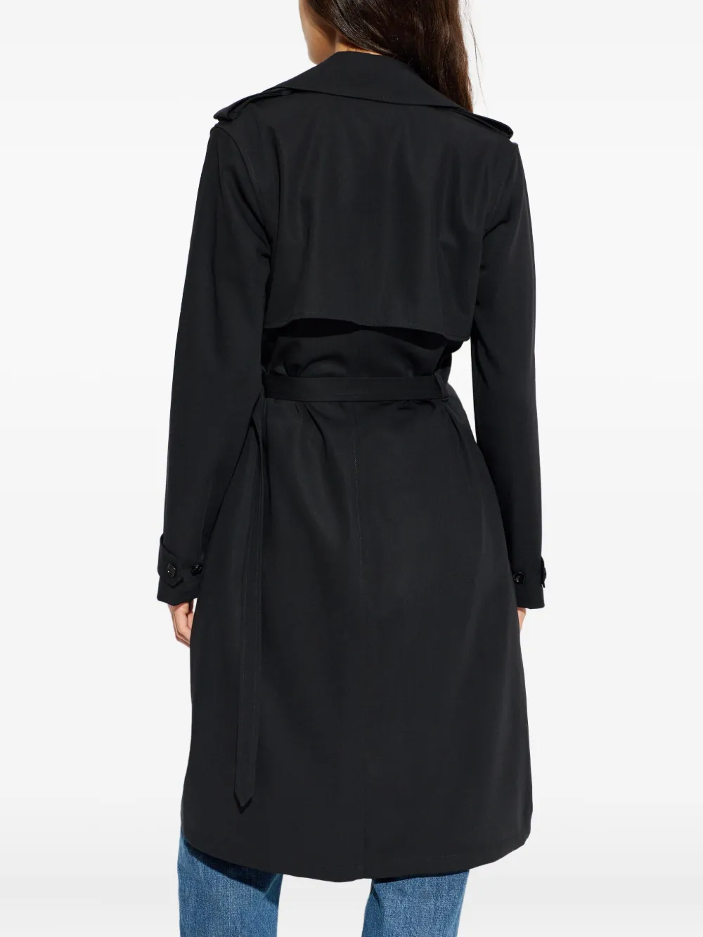 Burberry Belted Wrap Dress In Black