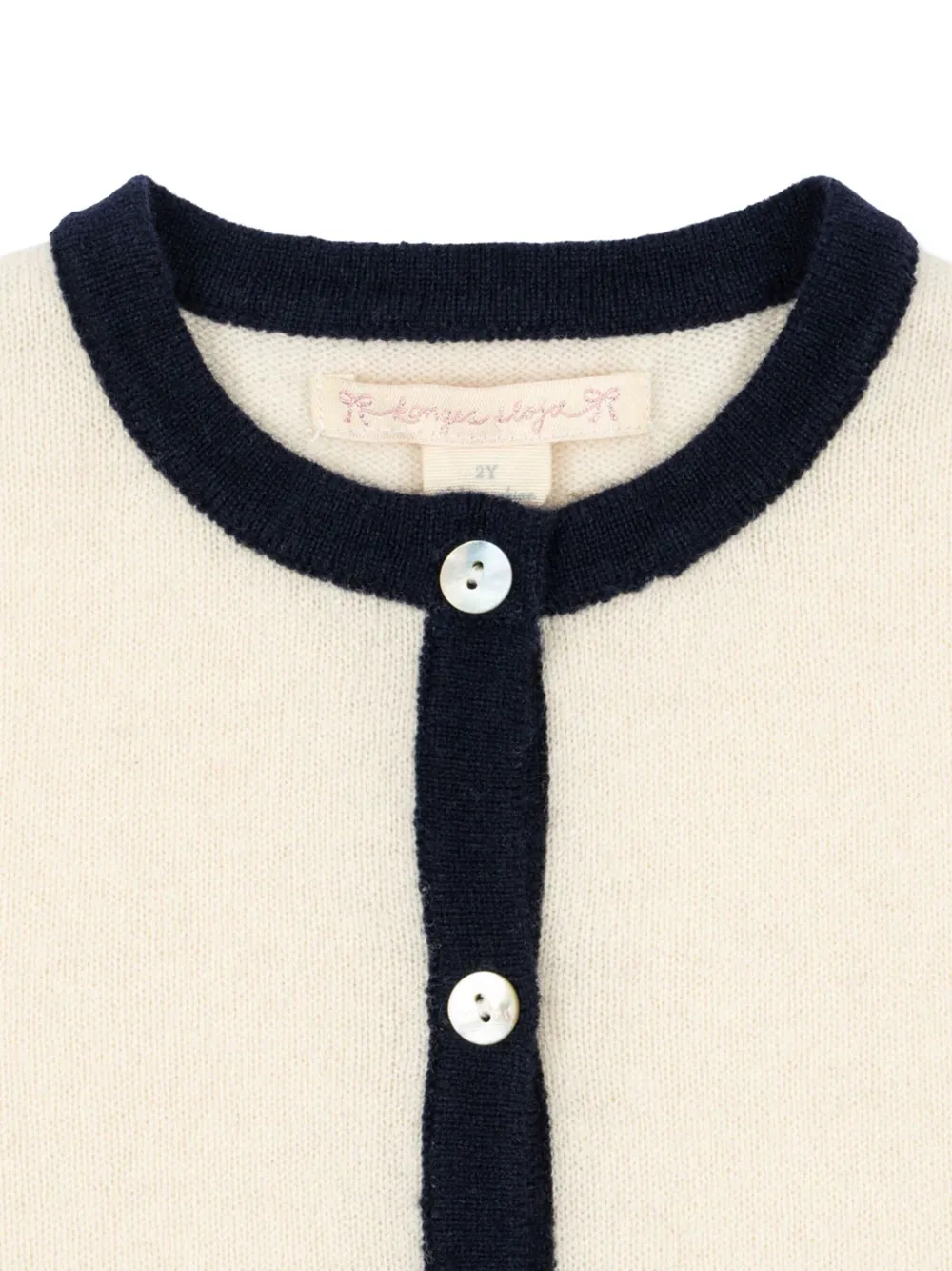 Konges Sløjd Vest met knoopsluiting en strik Beige