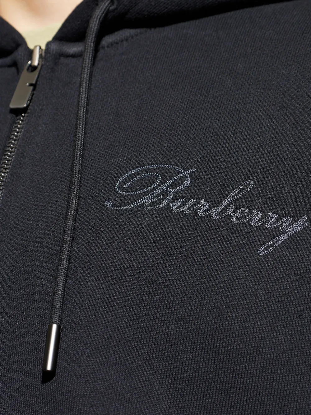 Burberry Hoodie met logo en rits Zwart