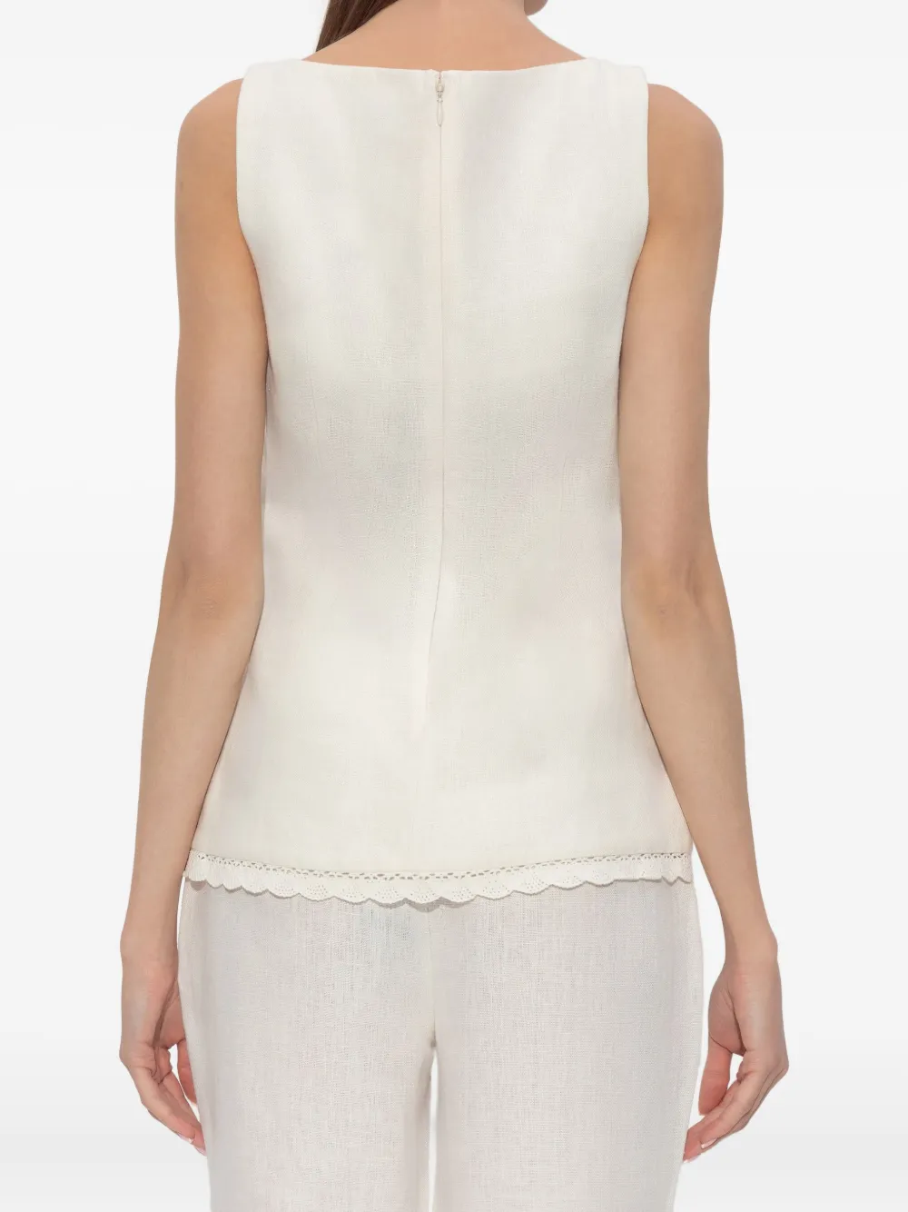 Posse Effi Lace-trim Top In White