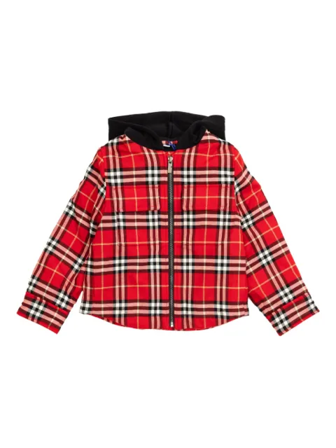 Burberry Kids check-pattern hooded jacket