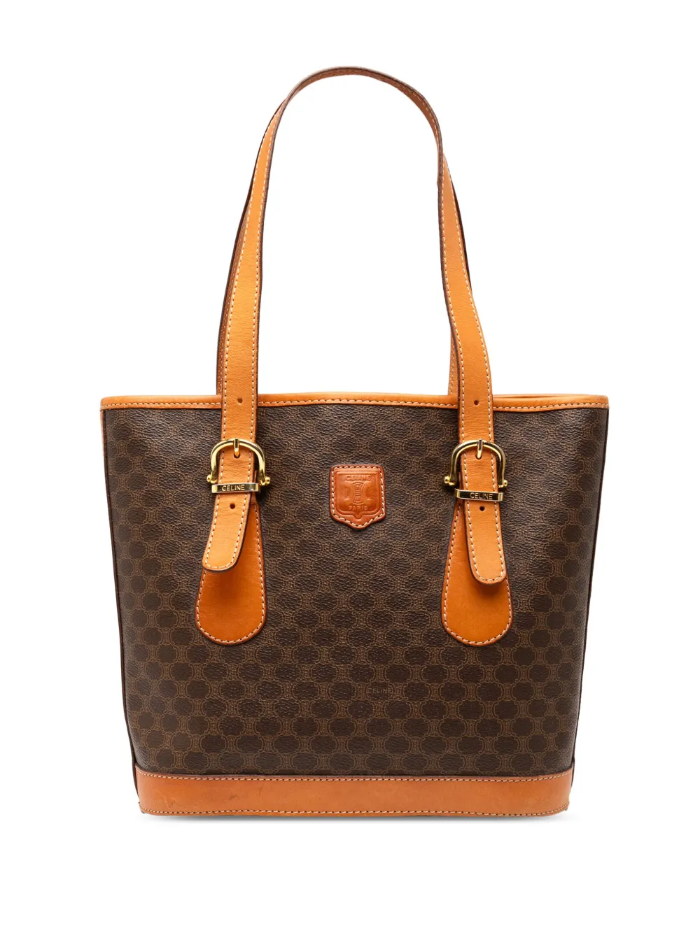 Celine Pre-Owned 1992 マカダム コーテッドキャンバス ショルダーバッグ - ブラウン Celine Pre-Owned 1992 マカダム コーテッドキャンバス ショルダーバッグ - ブラウン