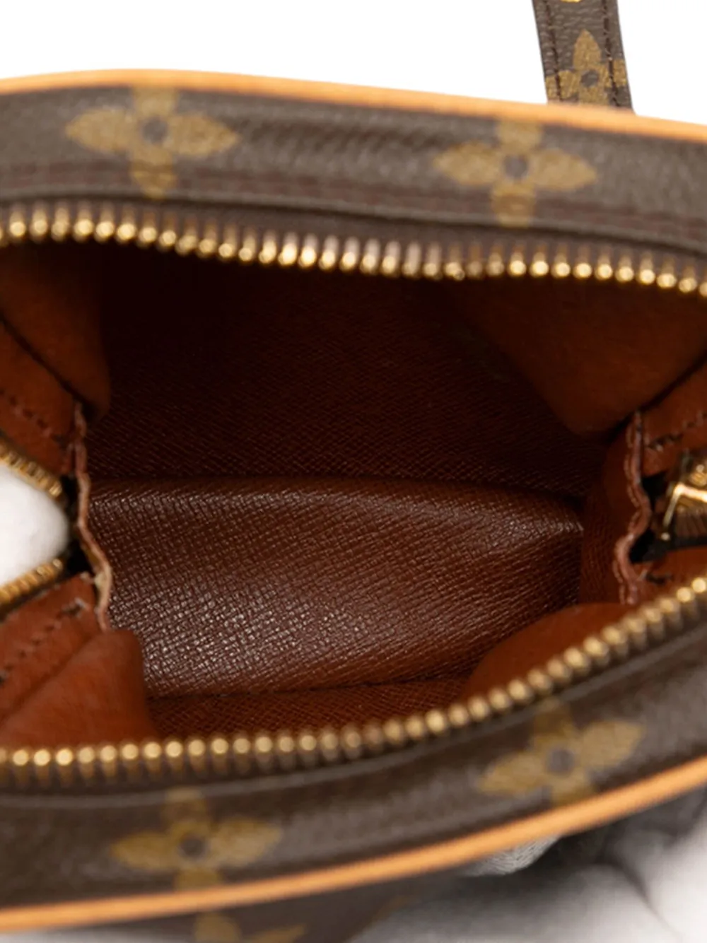 Pre-owned Louis Vuitton 1990 Monogram Mini Danube Crossbody Bag In Brown