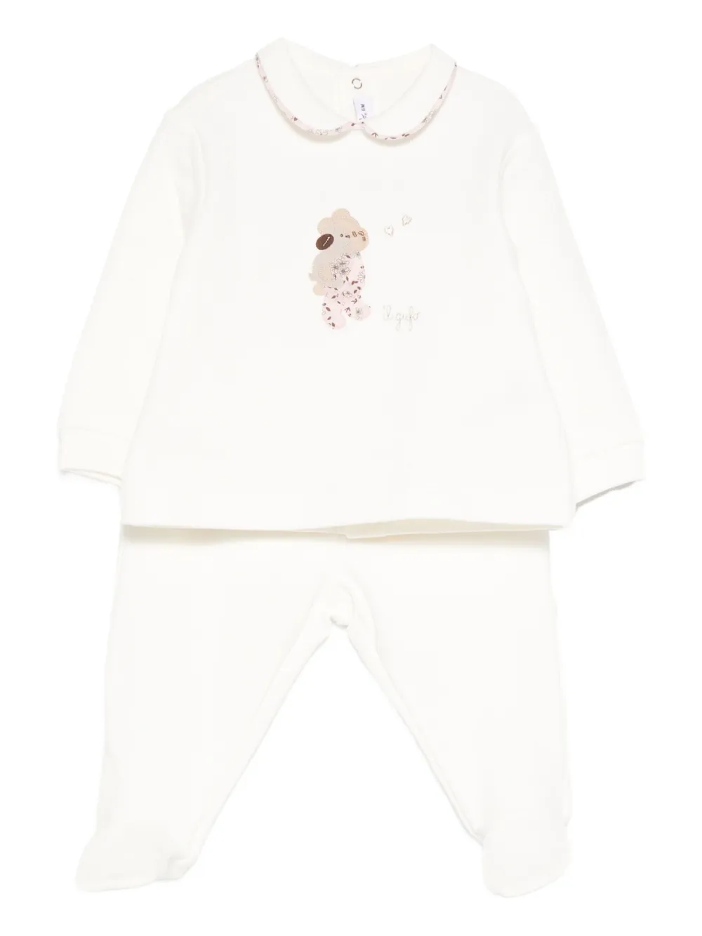 Il Gufo Peter Pan-collar pajamas set | White | Image 1