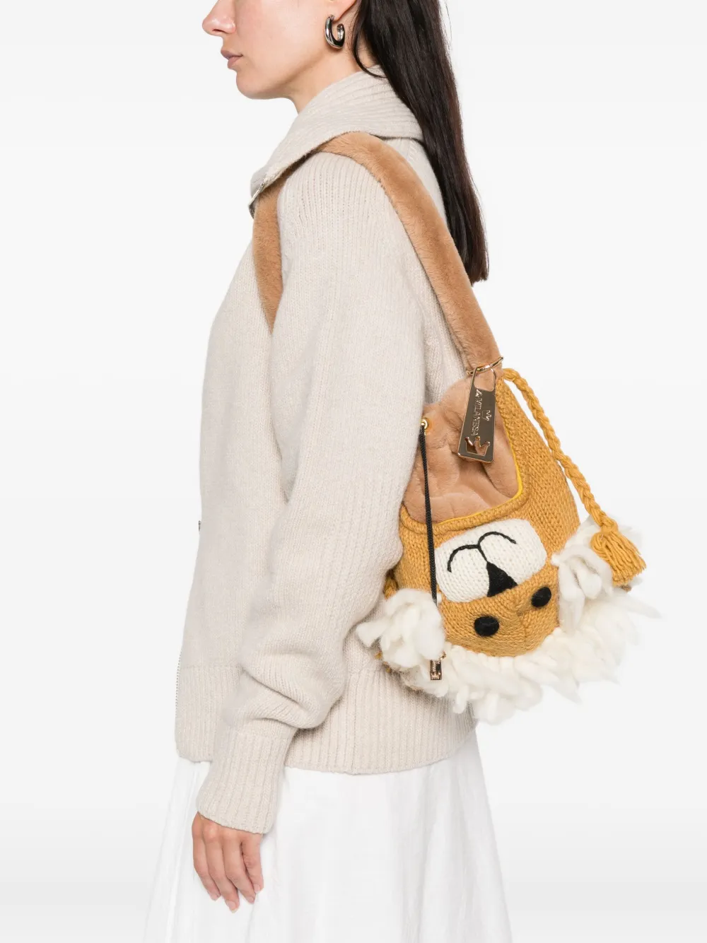 La milanesa Vicky Leone schoudertas - Bruin