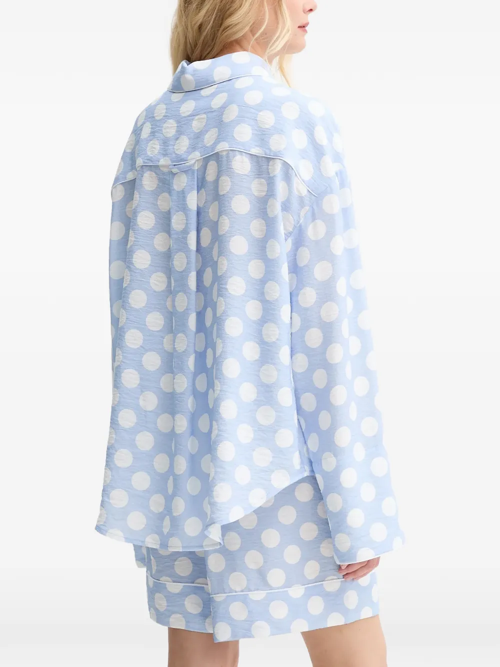  Sleeper Set Camicia E Shorts A Pois - Blu 