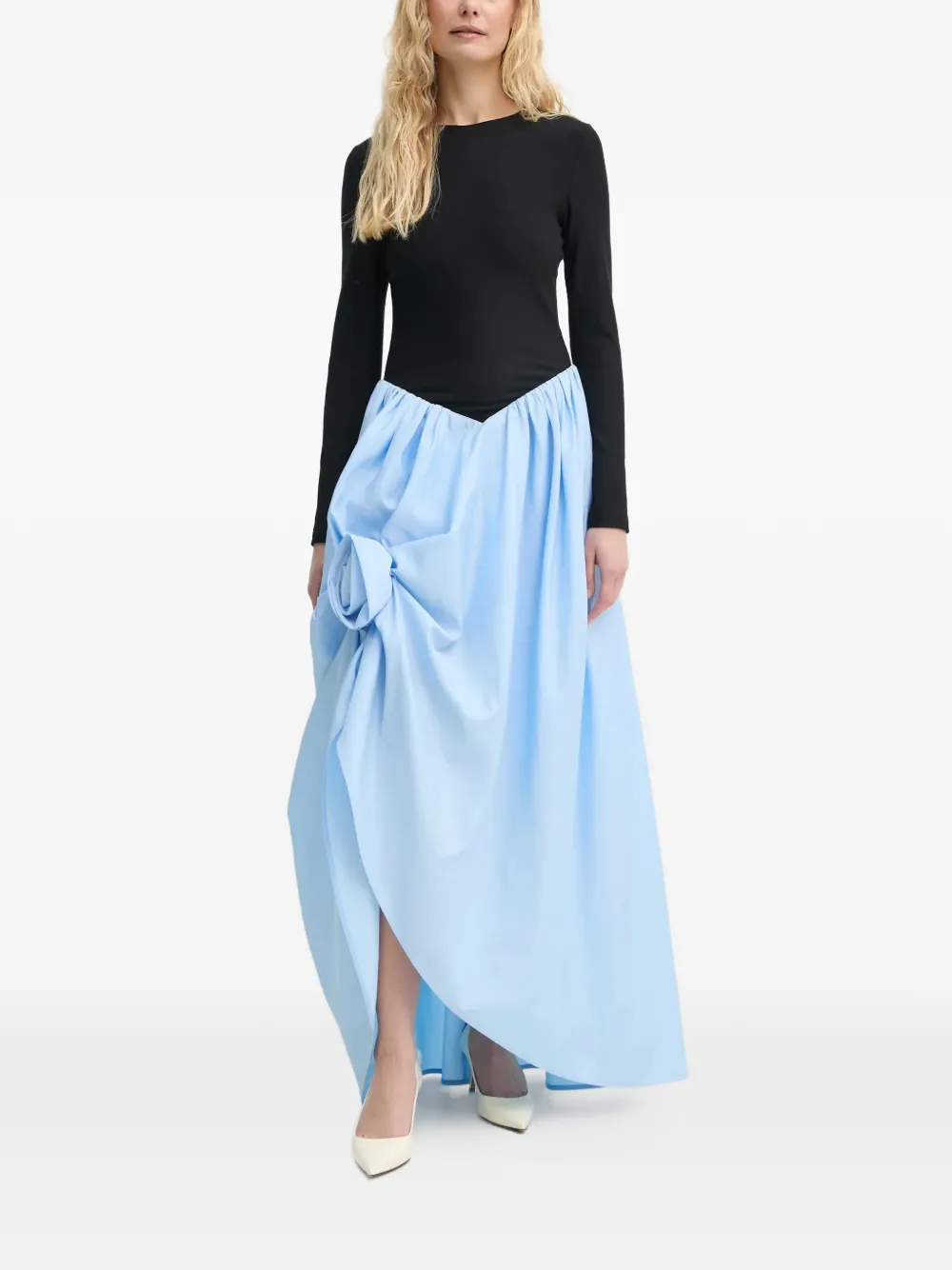 Sleeper Langärmeliges Maxikleid mit Blumen | Blau | Image 1