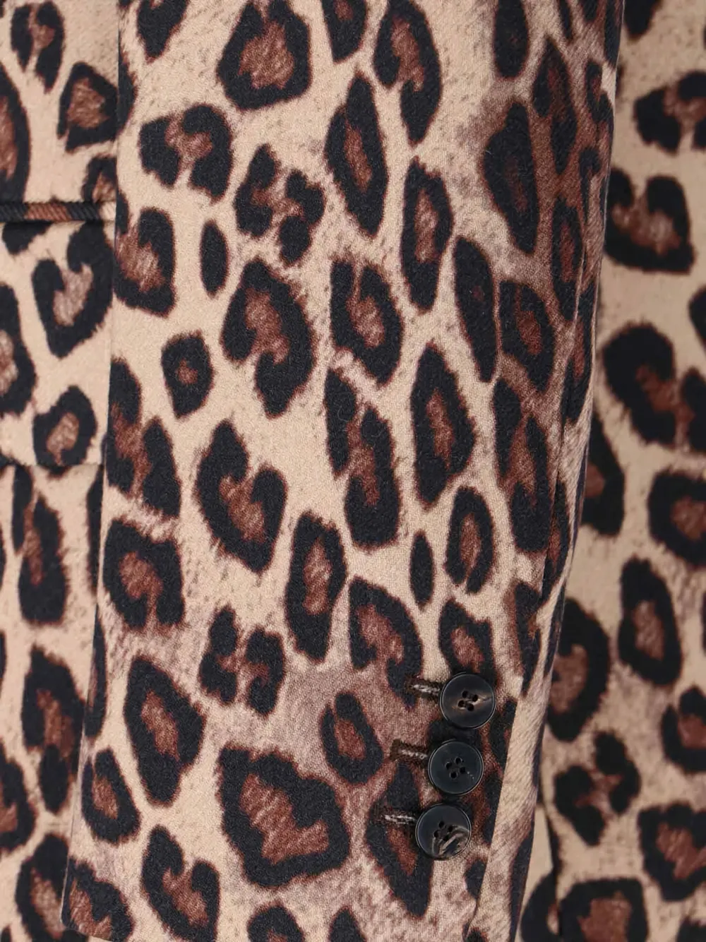Alberto Biani Blazer met enkele rij knopen en luipaardprint Beige