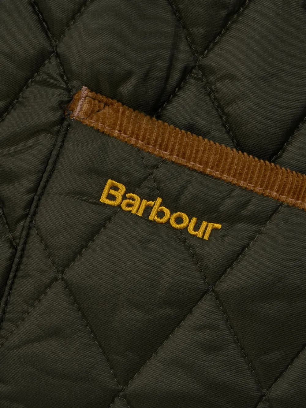 Barbour Gewatteerd jack met ribfluwelen kraag Groen