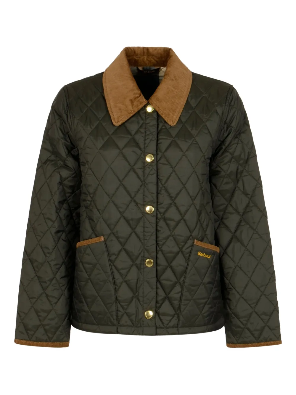 Barbour corduroy-collar qwuilted jacket | Green | Image 1