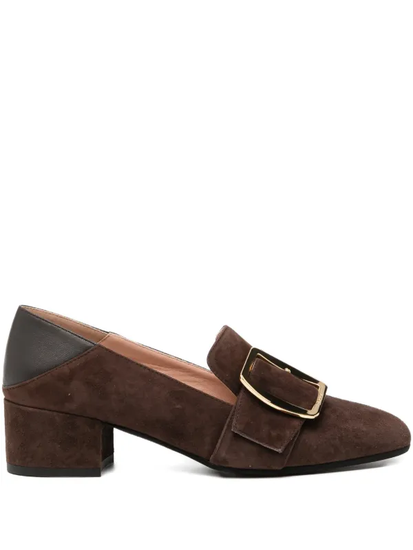 Bally Buckle Court Pumps in Brown