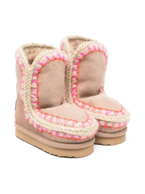Mou Kids Eskimo overstitching boots