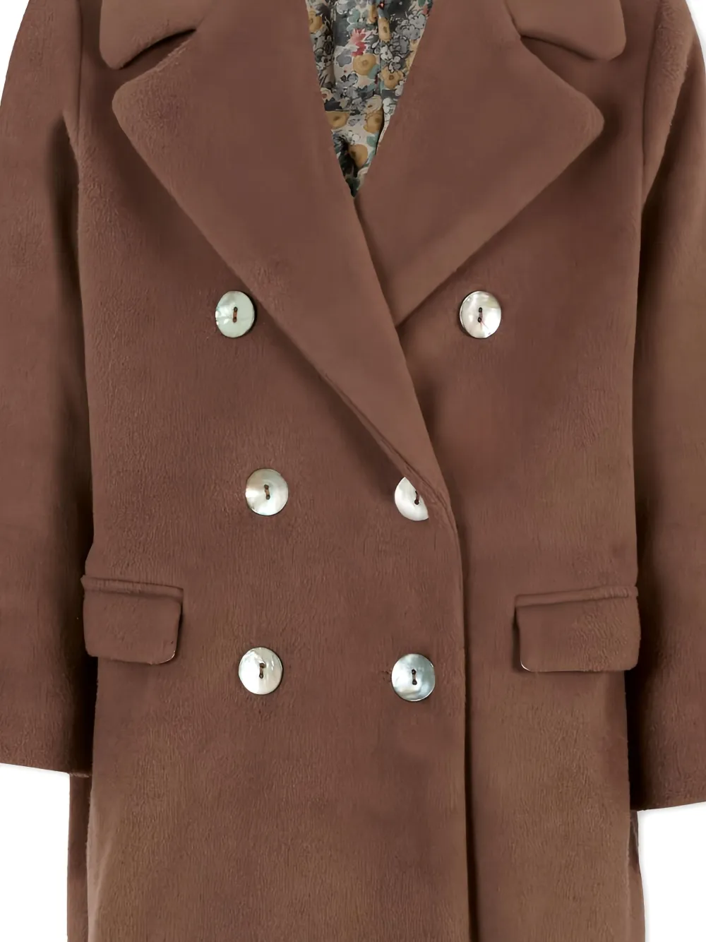 Caffe' D'orzo Double-breasted Coat - Brown 