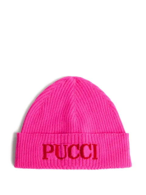 PUCCI Junior logo-jacquard beanie