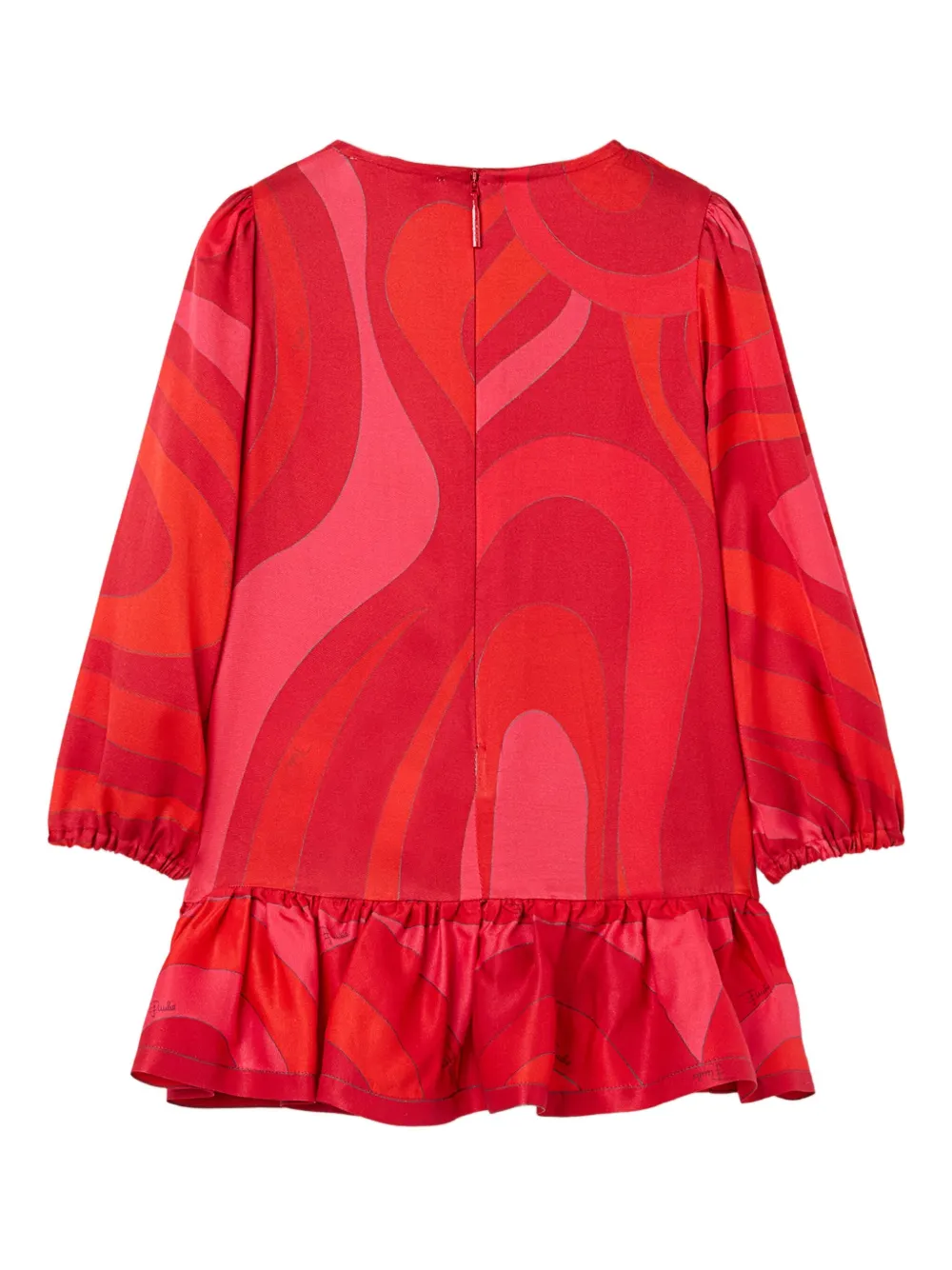 PUCCI Junior Marmo-print ruffled dress - Rood