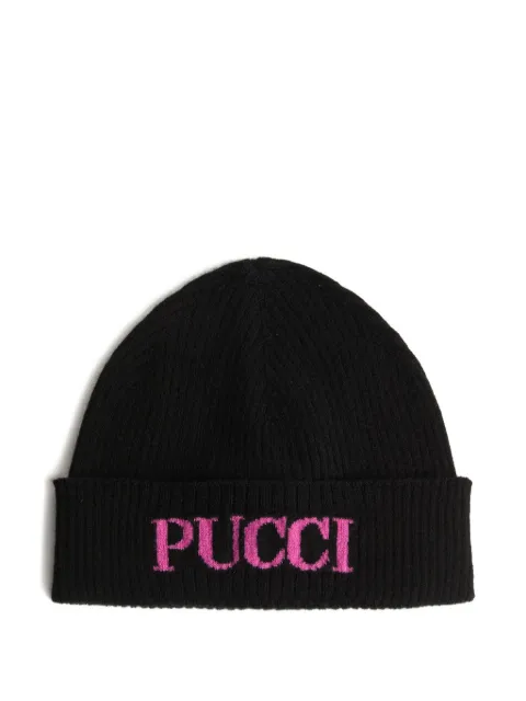 PUCCI Junior logo-detail beanie hat