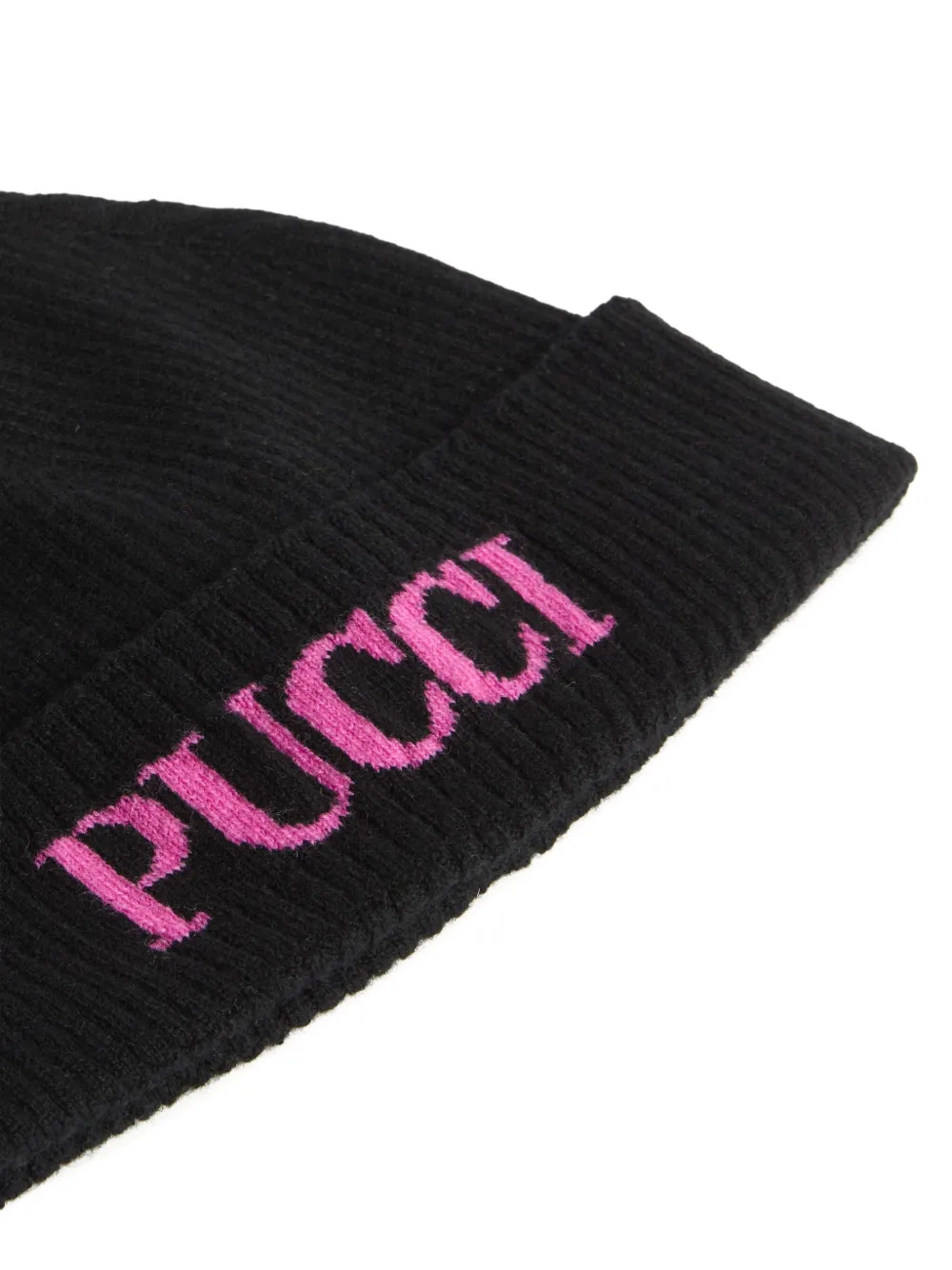 Pucci Junior Logo-detail Beanie Hat In Black