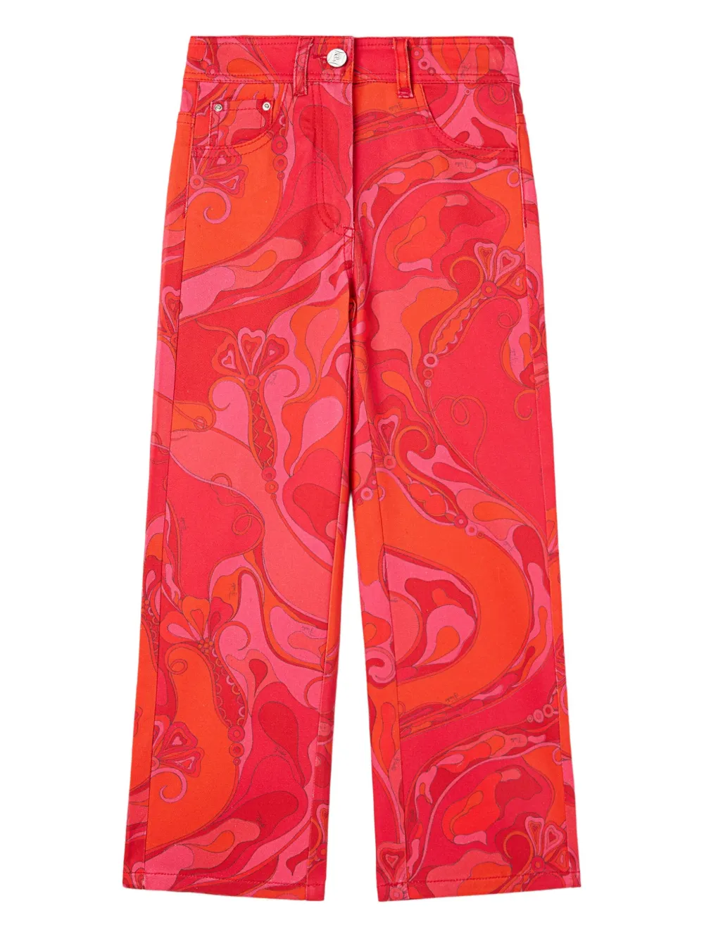 PUCCI Junior Orchidee-print five-pockets trousers | Red | Image 1