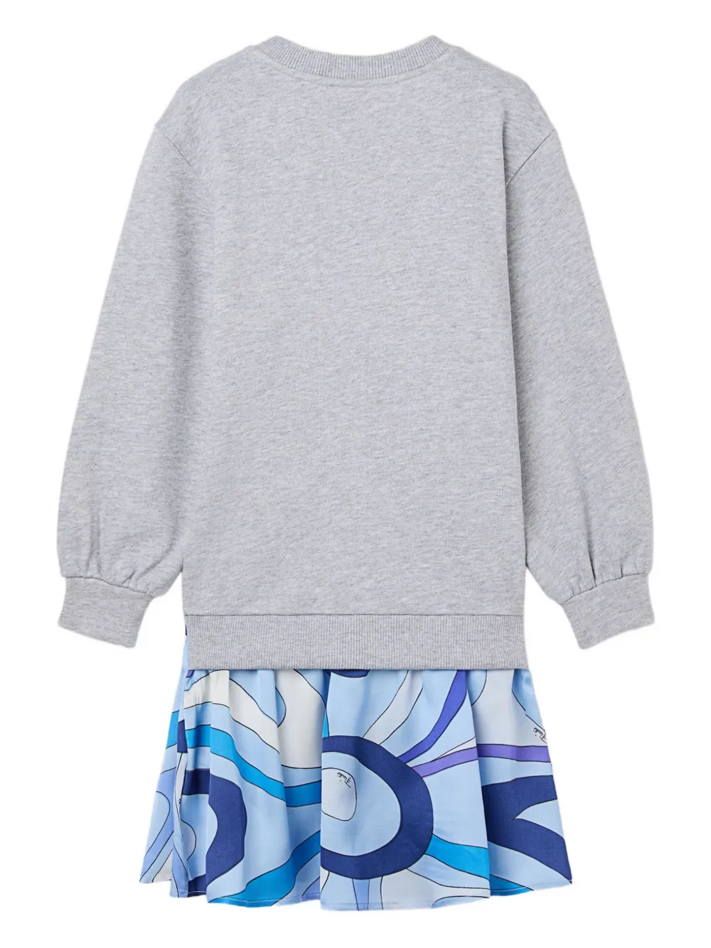 Pucci Junior Printed-skirt Dress In Gray