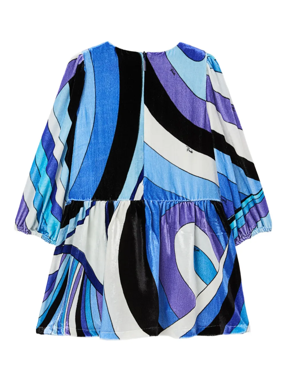 PUCCI Junior Iride-print long-sleeve dress - Blauw