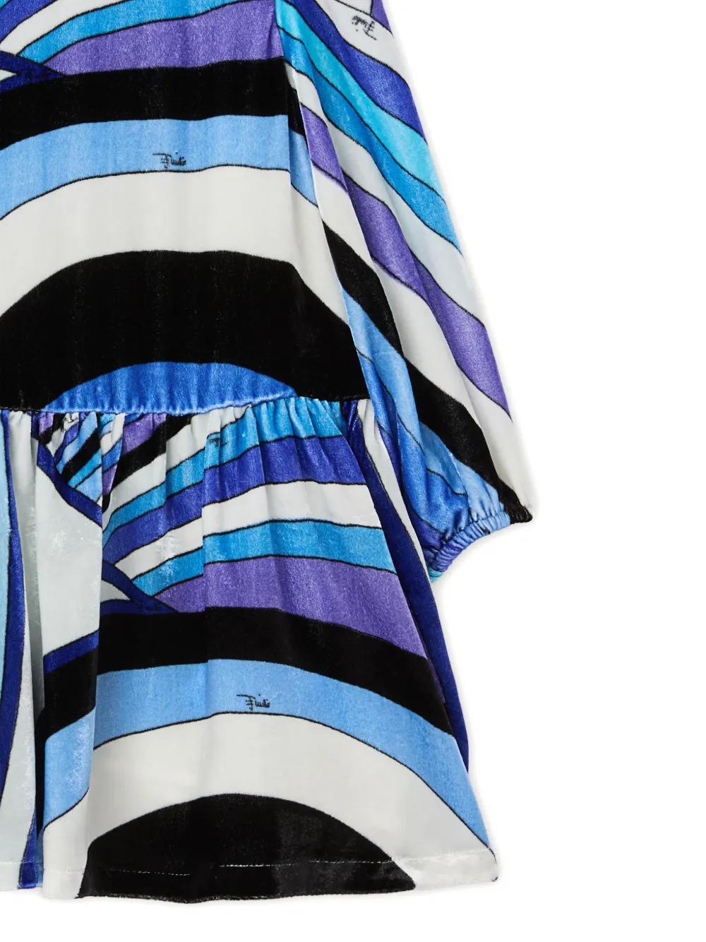 PUCCI Junior Jurk met Iride-print en lange mouwen Blauw