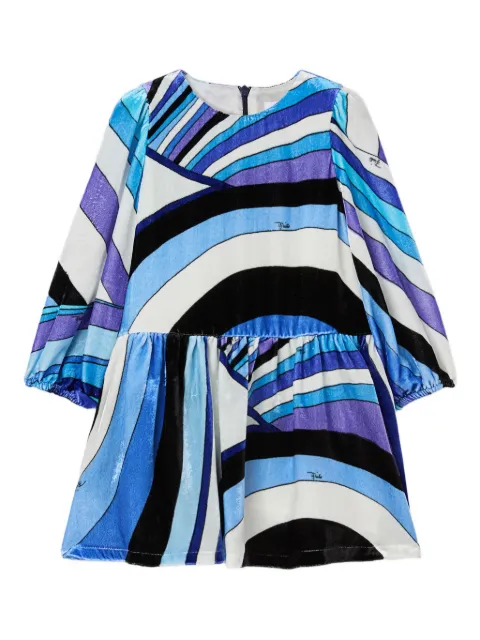 PUCCI Junior Iride-print long-sleeve dress