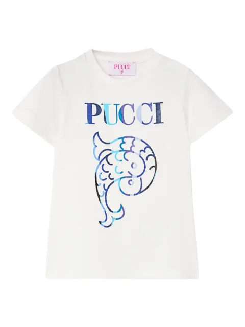 PUCCI Junior playera con estampado gráfico
