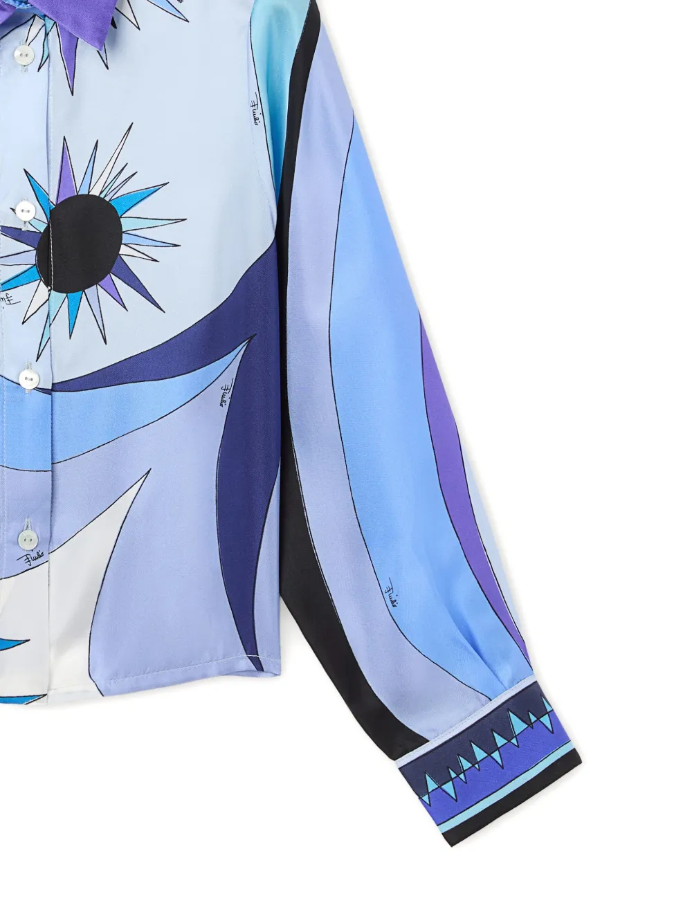Pucci Junior Stella-print Buttoned Shirt In Blue