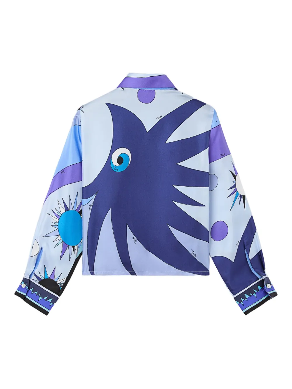Pucci Junior Stella-print Buttoned Shirt In Blue