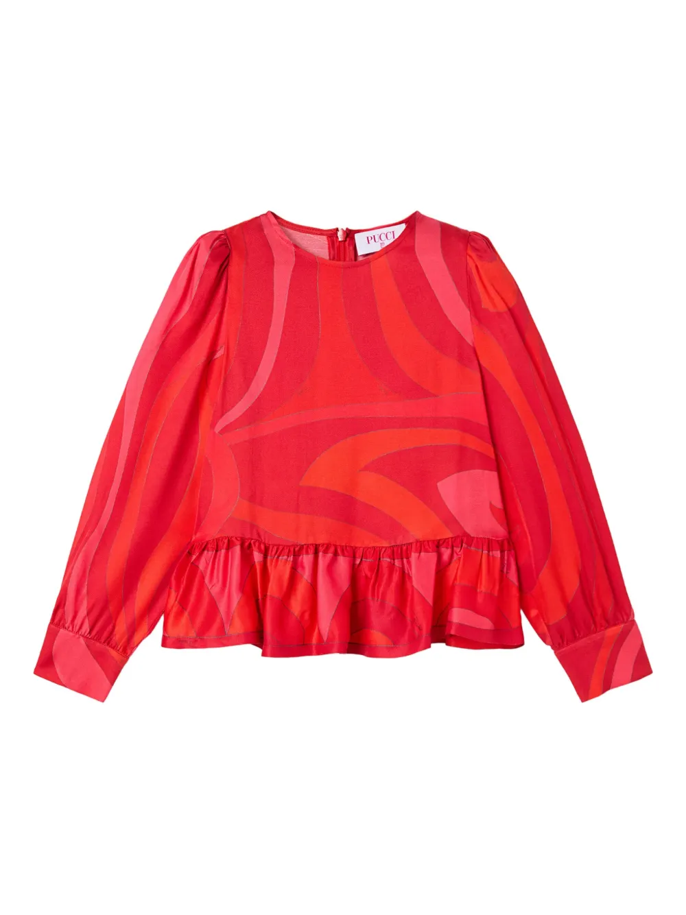 PUCCI Junior blouse imprimée à volants | rouge | Image 1