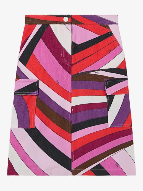 PUCCI Junior Iride-print midi skirt