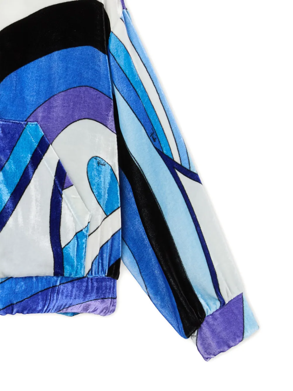 PUCCI Junior Fluwelen hoodie met iride-print Blauw