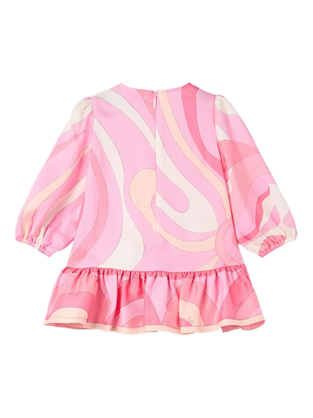 PUCCI Junior Marmo-print ruffled dress - Roze