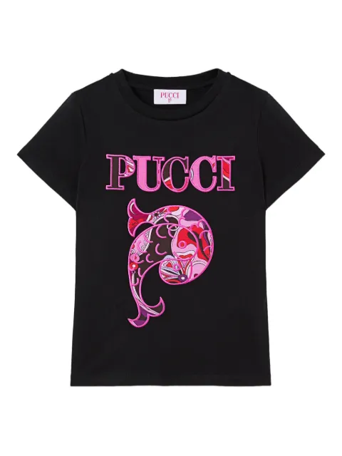 PUCCI Junior t-shirt à logo brodé
